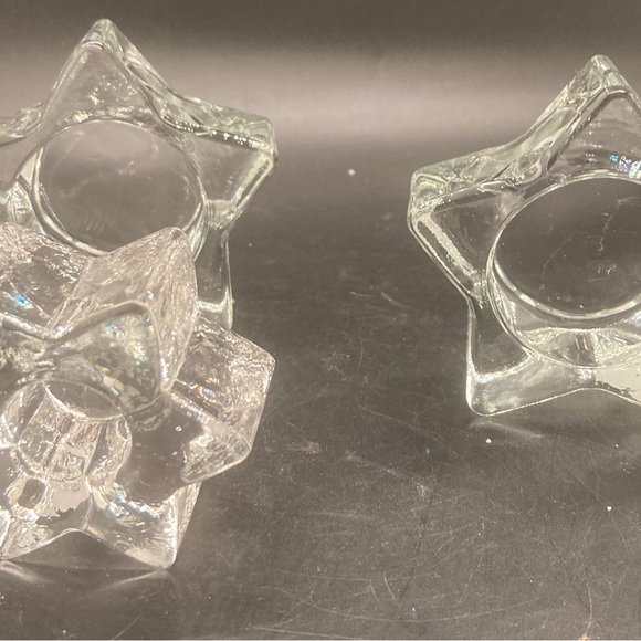 Glass/crystal clear star tea light candleholders 1/2’t w/1 tapper candleholder - Picture 13 of 14